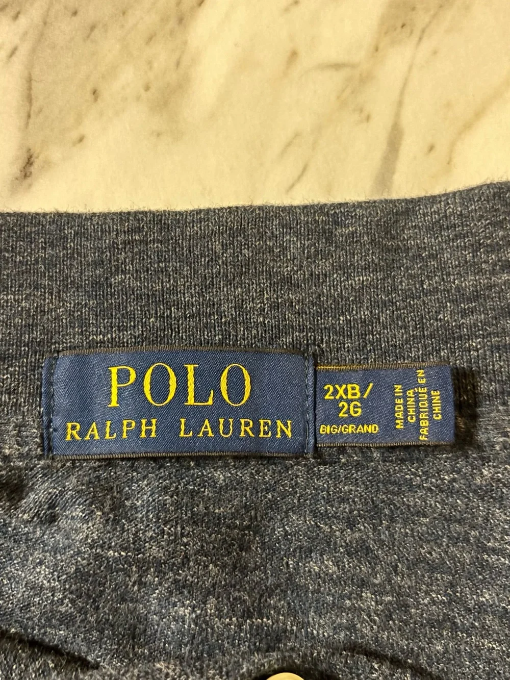 Ralph Lauren Heather Navy Short-Sleeve Polo with Red Pony